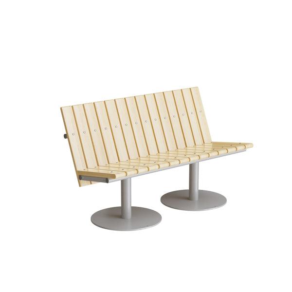 Elegant Grå Cirkum Sofa med Lav Ryg og Stålunderstel