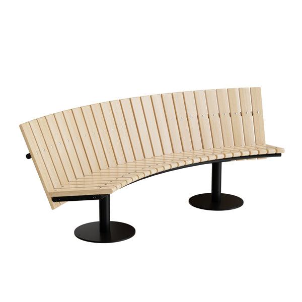Cirkum Buet Lav Sofa i Sort med Massiv Birk Understel