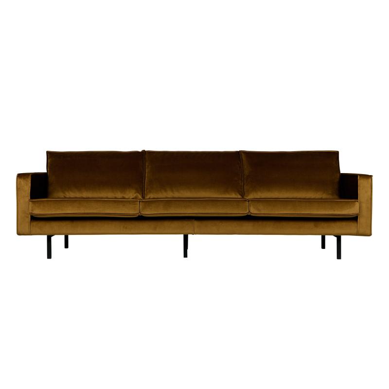 Gul Rodeo Pers Sofa i Velour - Honey Yellow fra BePureHome