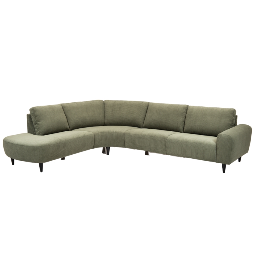 Grøn Venstrevendt Open End Hals Sofa - Elegant Nordic Design