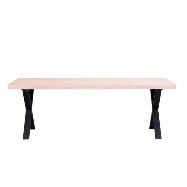 Brooklyn Spisebord – Hvidpigmenteret med Sorte Ben 220x95 cm