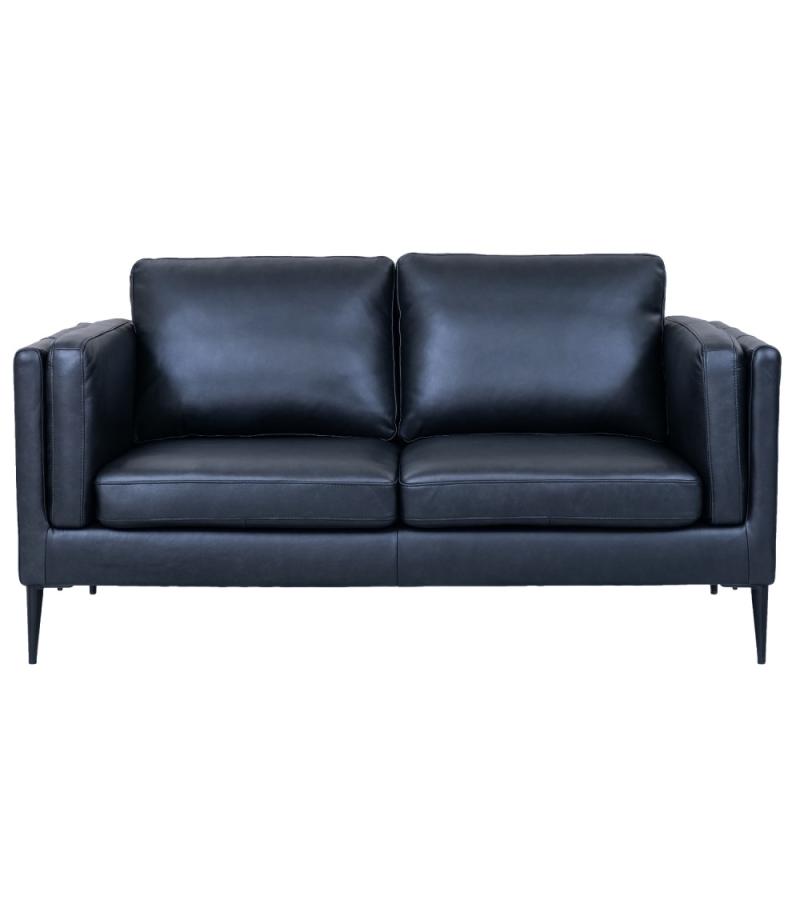 Valencia 3-personers Sofa i Sort Læder - Skandinavisk Stil