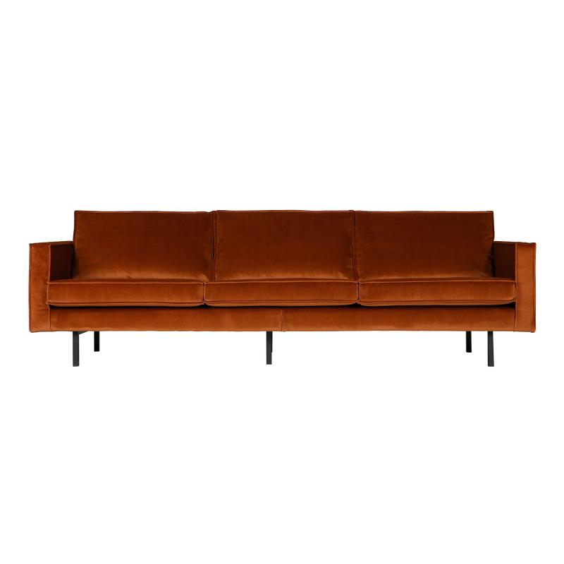 Rustfarvet Velour Sofa fra BePureHome - Rodeo Serien