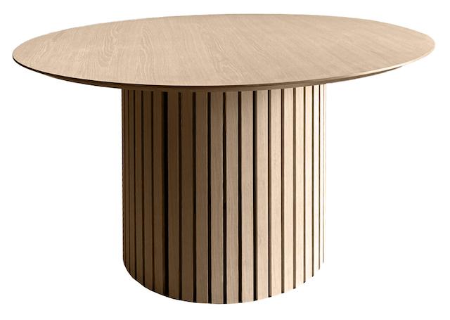 Elegant rundt spisebord i hvidpigmenteret egetræ 120 cm