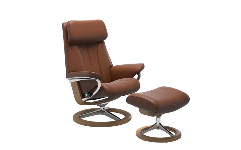 Brun Paul Fodskammel til Stressless Lænestol med Signature Stel