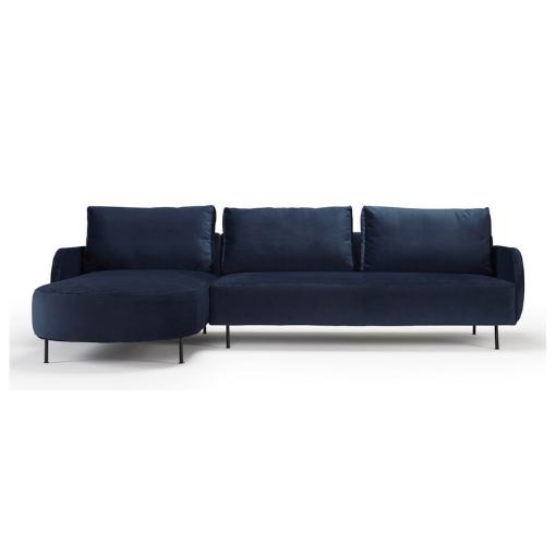 Vinterhavn 3-personers sofa i blå velour - Elegance til stuen