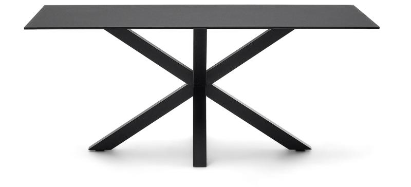 Elegant Sort Arya Spisebord med Hærdet Glas - Nordisk Stil