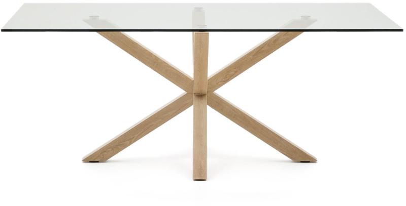Klar/natur Argo Med Hærdet Glasbordplade Stålben 200100 Nordisk Design Kave Home Spisebord - 8433840272962