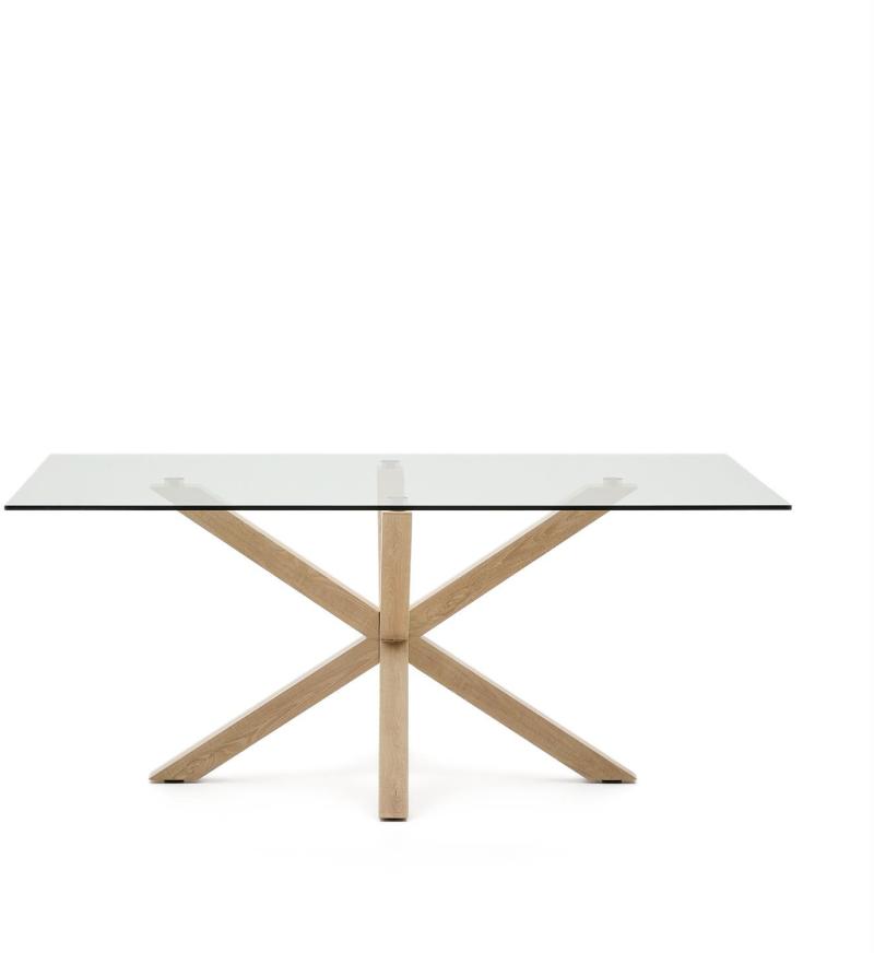 Elegant Argo Spisebord med Hærdet Glas og Stålben 180x100