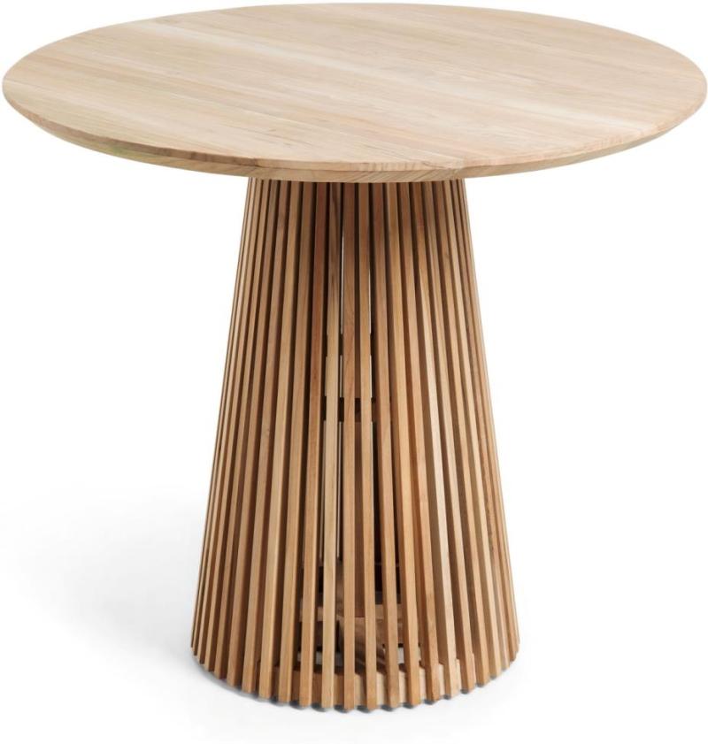 Natur Jeanette Rund Ø90 Teaktræ Flegt Certificeret Massivt Teaktræ Med Lakeret Finish Kave Home Spisebord - 8433840801742