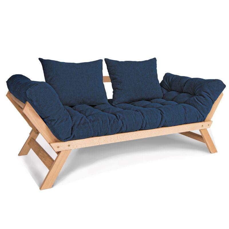 Med Foldbare Sider Bøgetræ 170x83x80 Flere Farver Ubehandlet Blå Andre Mærker Sofa - 2482000013309