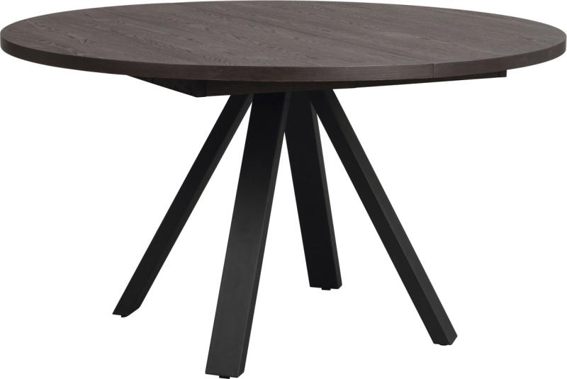 Rundt Spisebord i Sort Metal og Brunolieret Eg - Rowico Maddock