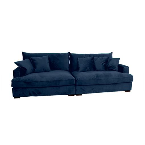 Chelsey Flyder Personers Blå Velour Sofa