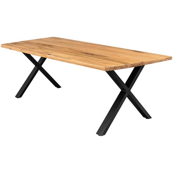 Sort Homeville Firenze Med Krydsben 200x95x74cm Natur 200x95x74cm Spisebord