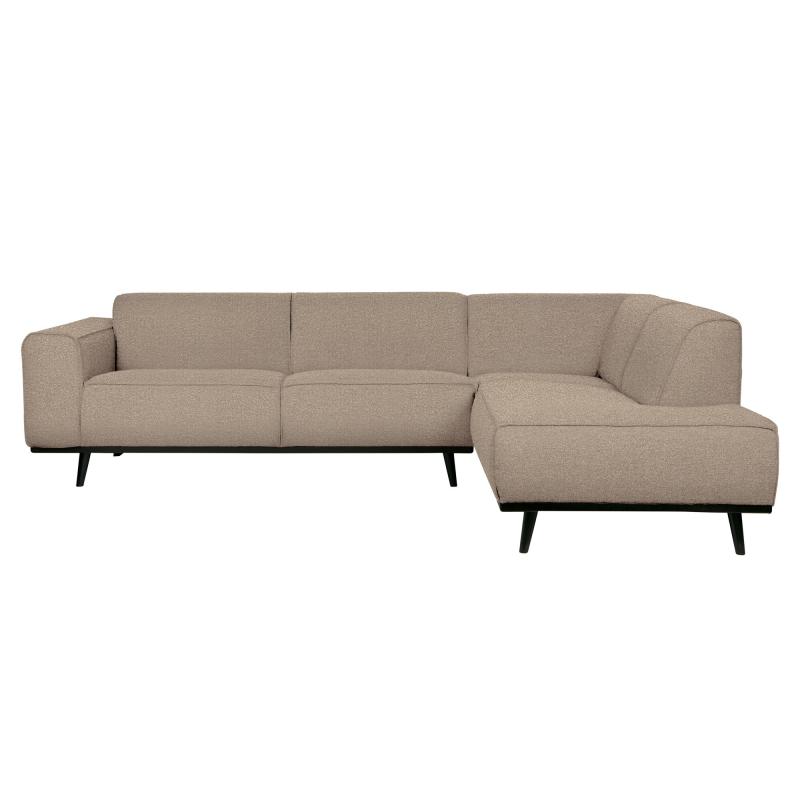 Beige Højrevendt Boucle Hjørnesofa fra BePureHome
