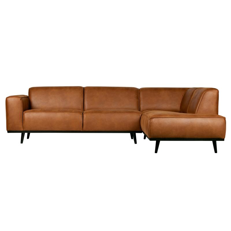 Cognac Højrevendt Hjørnesofa i Økolæder fra BePureHome