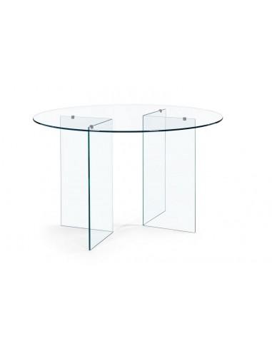 IRIDE Rundt Spisebord i Klart Glas - Moderne Design