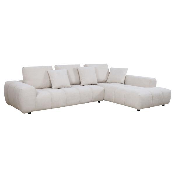 Højrevendt Beige Plys Sofa - Stil og Komfort til Dit Hjem