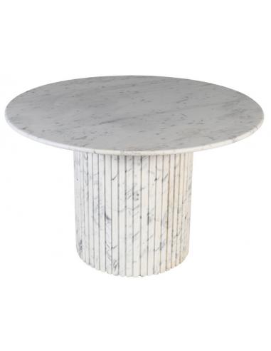 Neelim Rundt Spisebord i Hvid Faux Marmor Ø122 cm - Elegant Design