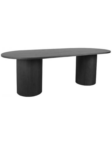 Elegant Ovalt Spisebord i Sort Egetræ til Dit Hjem