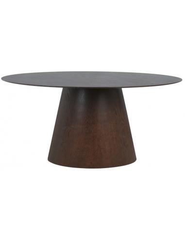 Moderne ovalt spisebord i mørk valnød MDF 160 cm