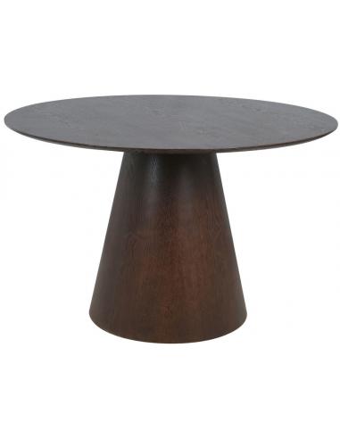 Moderne rundt spisebord i mørk valnød MDF Ø120 cm