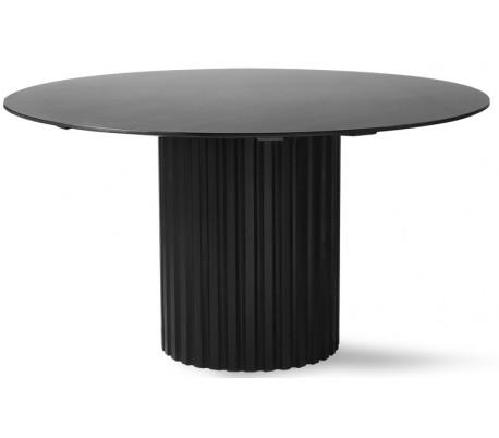 Elegant Sort Rundt Spisebord i Sunkaitræ Ø140 cm