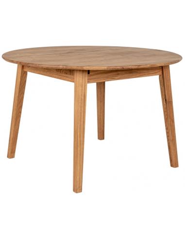 Elegant Rundt Egetræ Spisebord med Udtræk - 118-158 cm