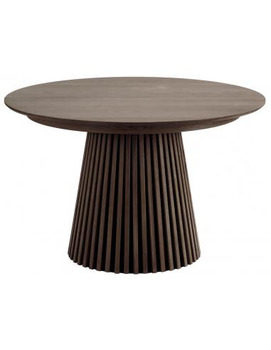 Røget Spisebord med Udtræk - Rundt Design Ø120-200 cm
