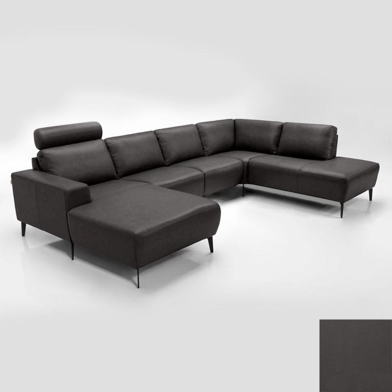 Napoli Sofa i Grå Semianilin Læder – Eksklusivt Design