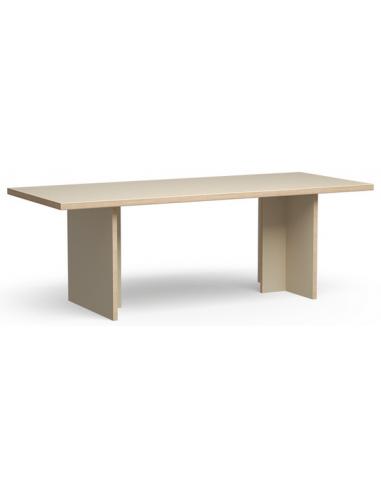 Cremefarvet Eurolight Træ og MDF Spisebord 220 cm