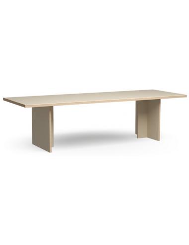 Cremefarvet Eurolight Træ & MDF Spisebord 280x100 cm