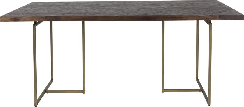 Elegant Spisebord i Mørk Natur med Sildebensmønster 220 cm