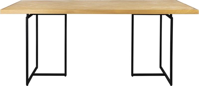Sort Akaciefinr Spisebord med Stålunderstel - Elegant Design