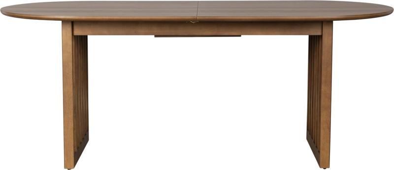 Udtræk Barlet Oval Spisebord i Valnød - Mørk Natur 198x90