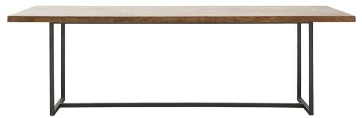 Elegant Spisebord i Mørkebrun Mangotræ og Metal 240x90 cm
