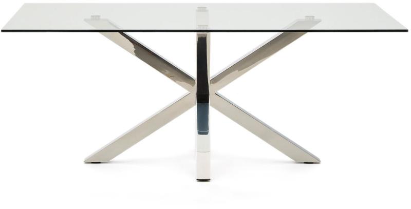 Elegant Argo Spisebord i Hærdet Glas & Rustfrit Stål