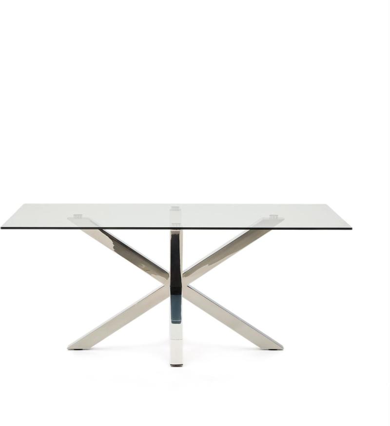 Moderne Argo Spisebord i Hærdet Glas og Stål - Udsalg!