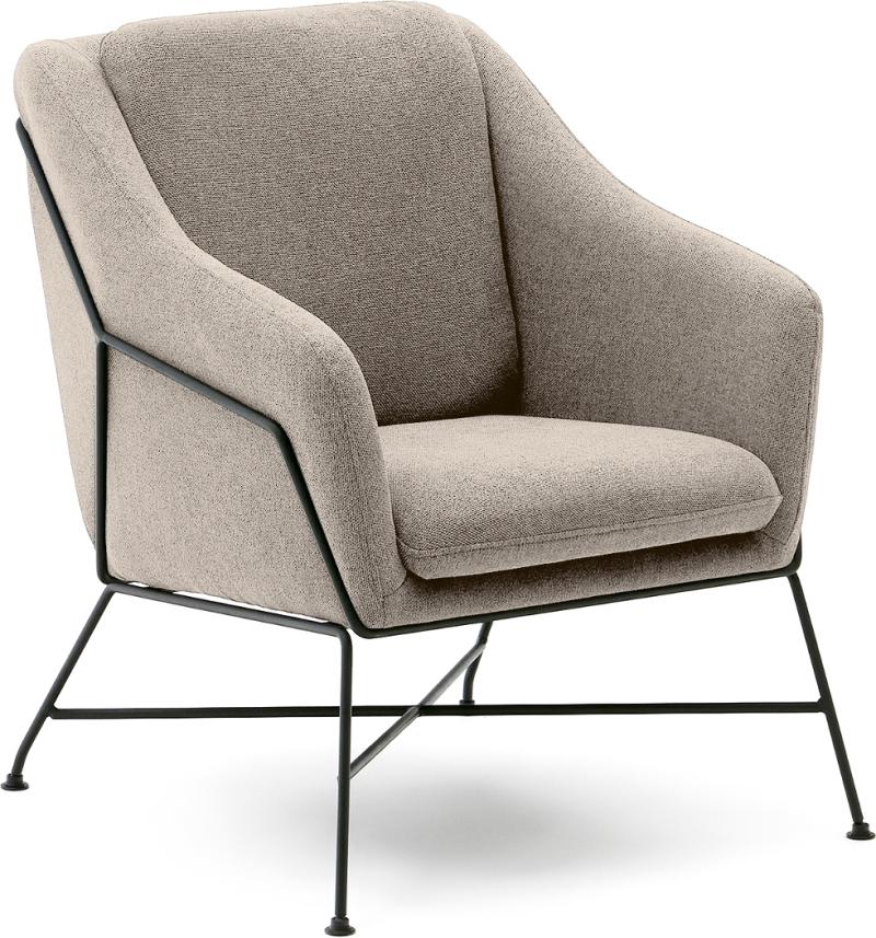 Kave Home Brida Lænestol i Beige med Sort Stel