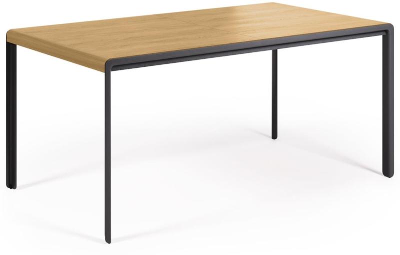 Udtræksbord Nadyria 200x90 - Sort MDF & Stål fra Kave Home
