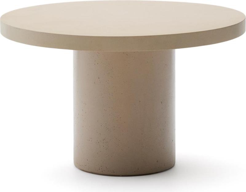 Beige Udendørs Aiguablava Rund Glasfiberarmeret Cement Ø120 H75 Kave Home Spisebord - 8433840976006
