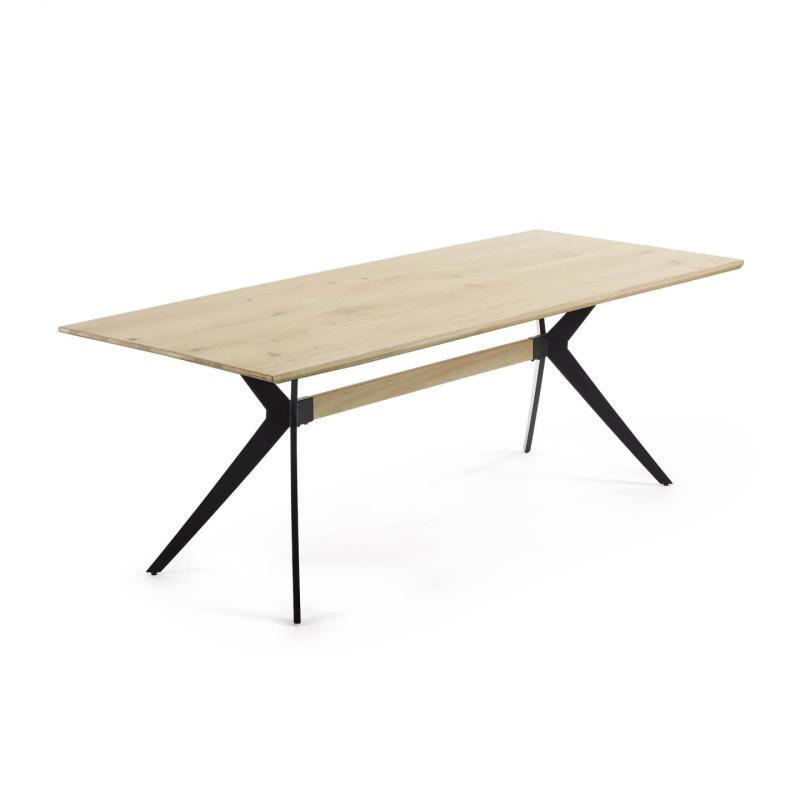 Elegant Hvid Plankebord Amelie med Sort Metalstel