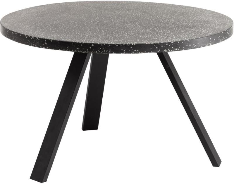 Sort Rundt Terrazzo Spisebord til Udendørs Brug - Kave Home