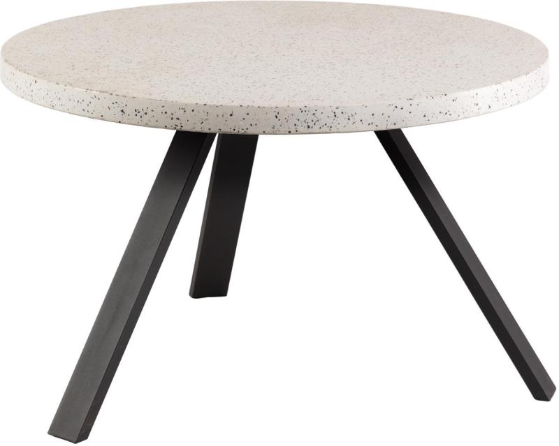 Hvidt Udendørs Spisebord med Terrazzo Top - Shanelle Ø120
