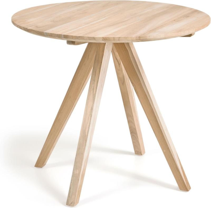 Unikt Rundt Foldbart Teak Udendørs Spisebord fra Kave Home