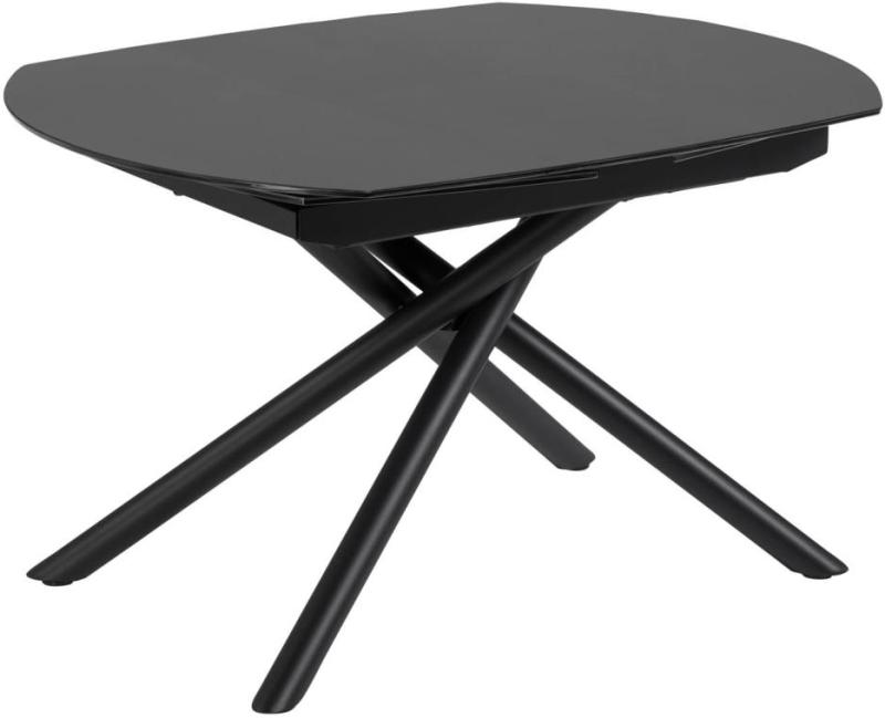Sort Med Udtræk Yodalia 190100 Mørkt Hærdet Glas Stål Kave Home Spisebord - 8433840618036