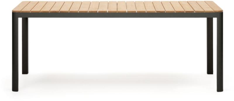 Udendørs Spisebord i Aluminium & Teak - Sort/Natur 200100