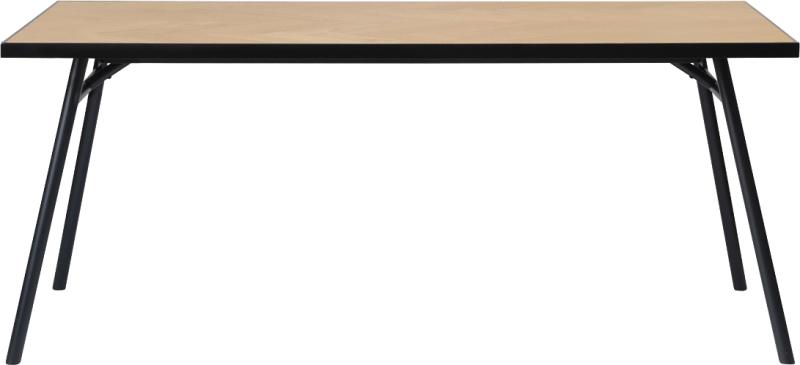 Natur Calvi Forlængeligt Egetræsbord Med Metalstel Sildebensmønster 180 Nordique Design Spisebord - 5704745089638