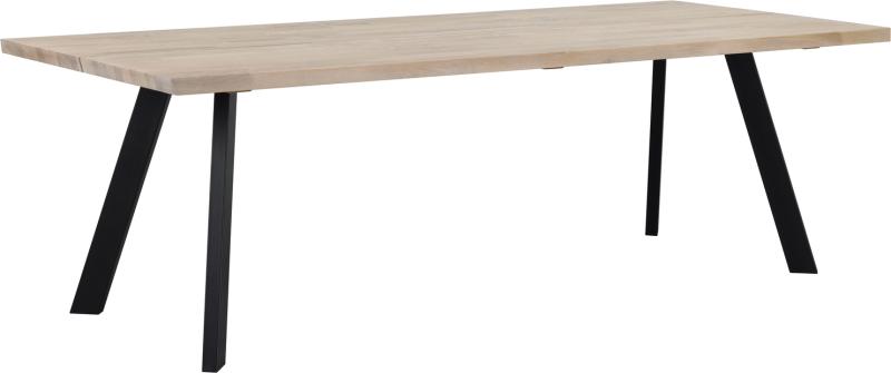 Rowico Fred Spisebord – Hvidkalket Egetræ & Sort Metalstel