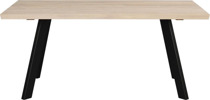 Hvid Fred 170 Kalket Fsc Certificeret Egetræ Med Sort Pulverlakeret Metalstel Rowico Spisebord - 7340126537015